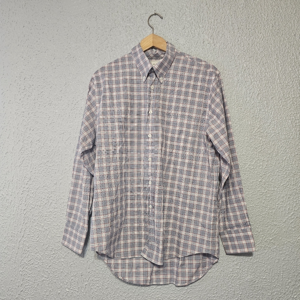 Billy Reid Long Sleeve Button Down Top Mens Size Large Standard Cut Plaid